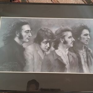 Vintage Beatles Art With Signature